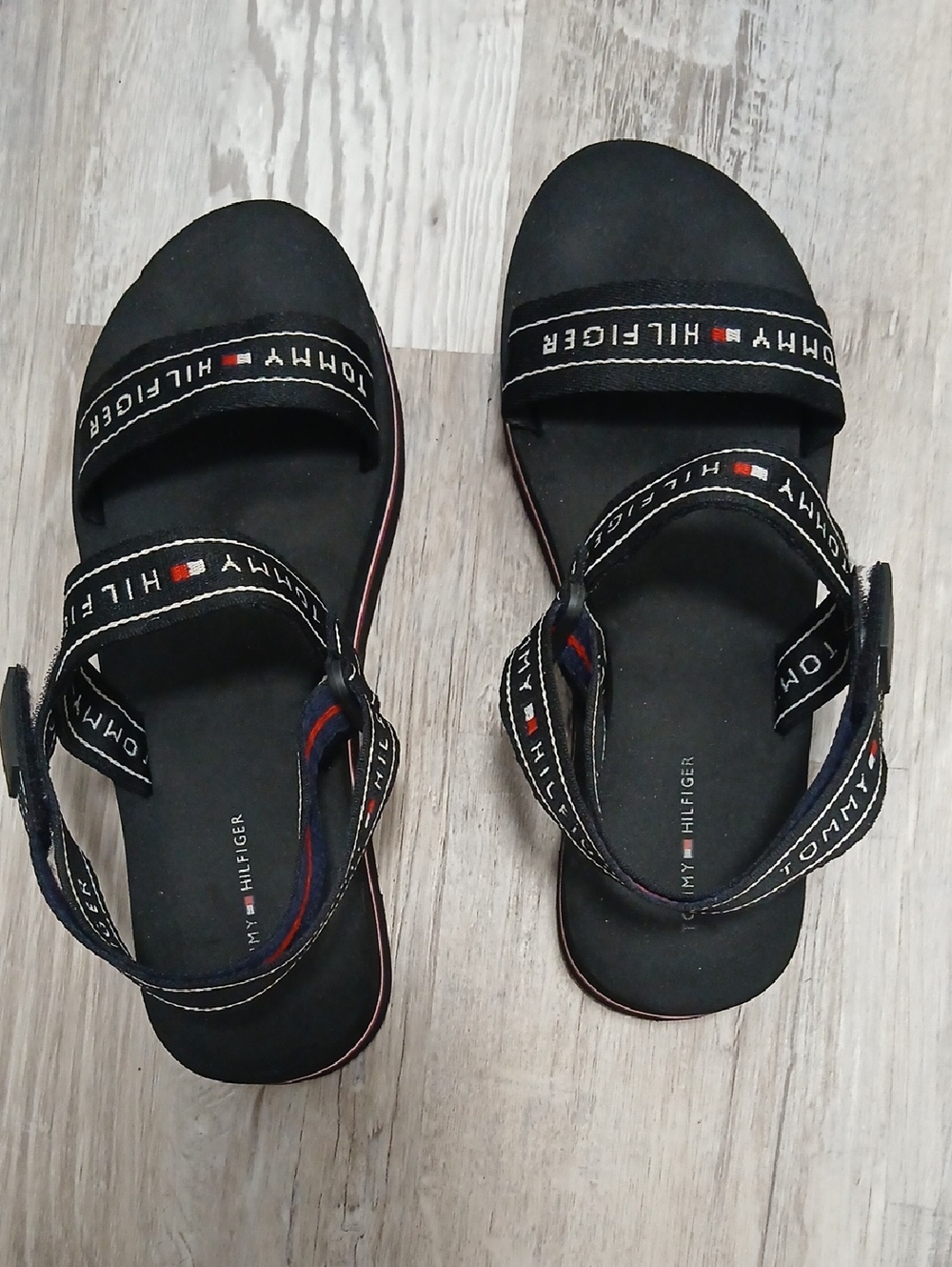 Tommy Hilfiger Black and White Sandals